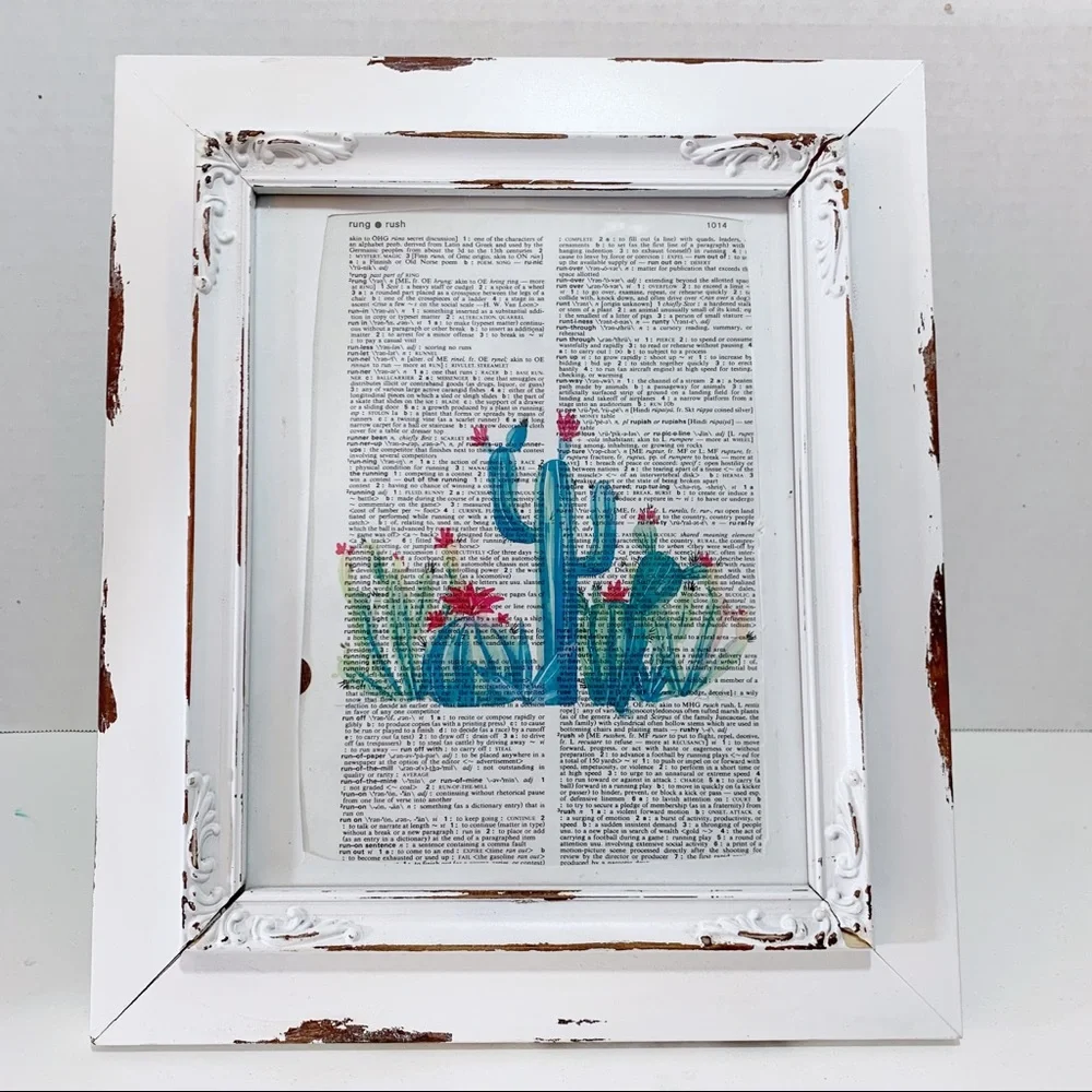 Dictionary Art Print Cactus Desert, Vintage Art Print, Dictionary Print